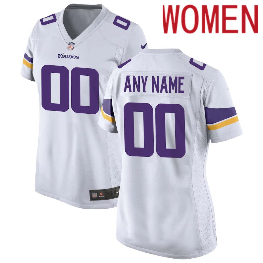 Women Minnesota Vikings Nike White Custom Game NFL Jersey